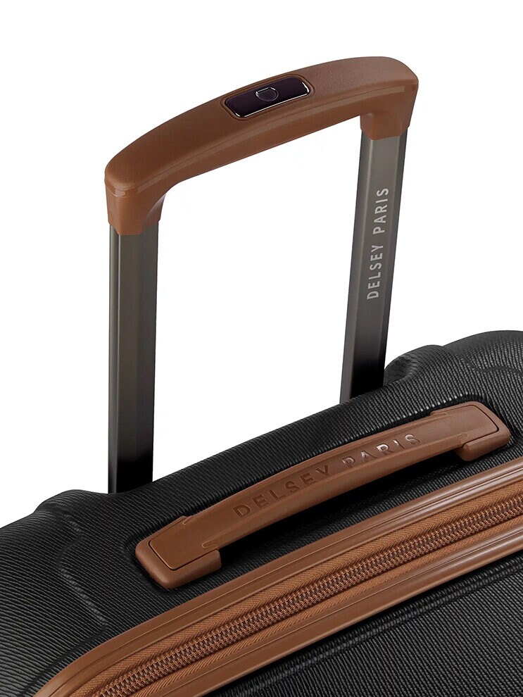 Delsey - Flanerie se M Checked Spinner - Mörkbrun expanderbar resväska