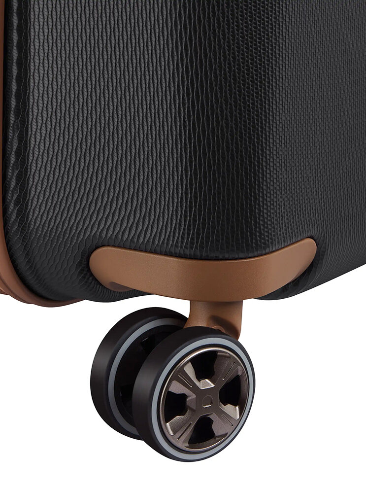 Delsey - Flanerie se M Checked Spinner - Mörkbrun expanderbar resväska