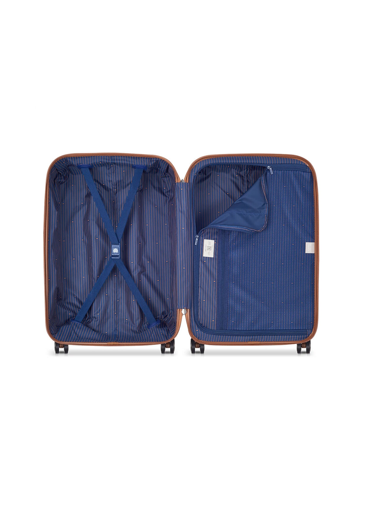 Delsey - Flanerie se M Checked Spinner - Mörkbrun expanderbar resväska