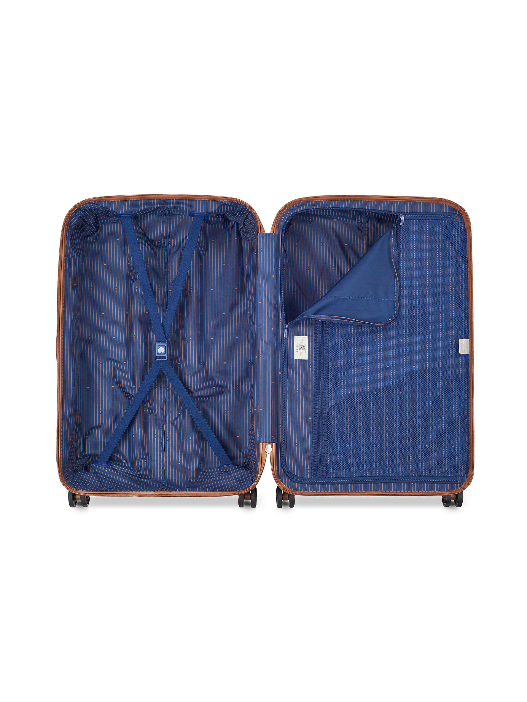 Delsey - Flanerie se L Checked Spinner - Mörkbrun expanderbar resväska