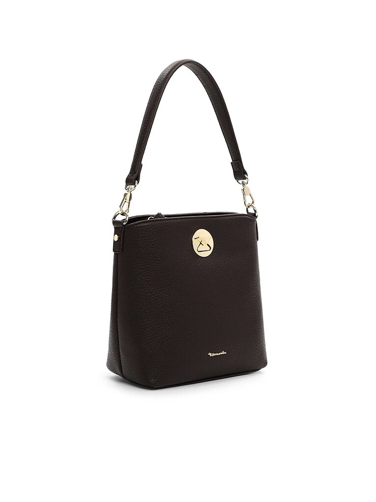 Tamaris Bags - Gladis Pouch S - Mörkbrun handväska i mjuk PU med struktur