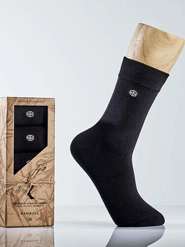 Bambusa - Svarta klassiska strumpor av bambu i 5-pack