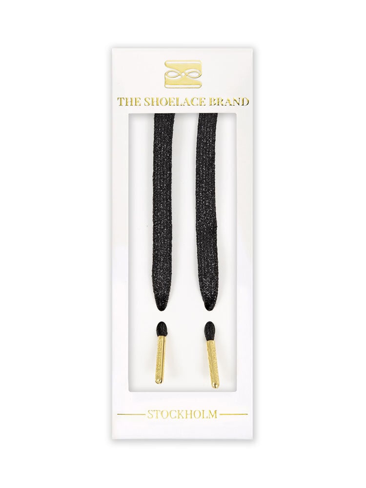 The Shoelace Brand - Svarta glittriga skosnören