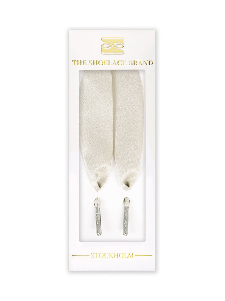 The Shoelace Brand - Offwhite glittriga skoband