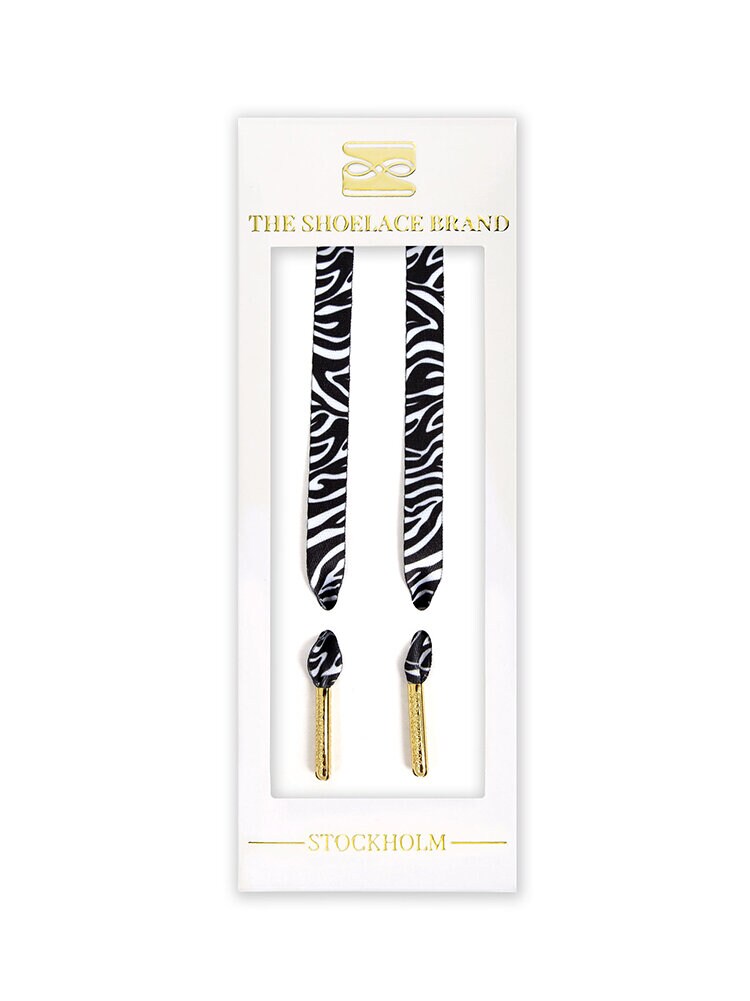 The Shoelace Brand - Classic Zebra 120cm - Svarta zebramönstrade skoband