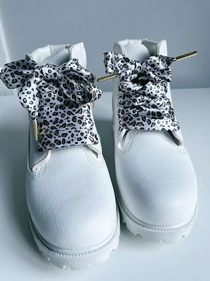 The Shoelace Brand - Silk Classic Leopard 120cm - Bruna leopardmönstrade skoband i siden
