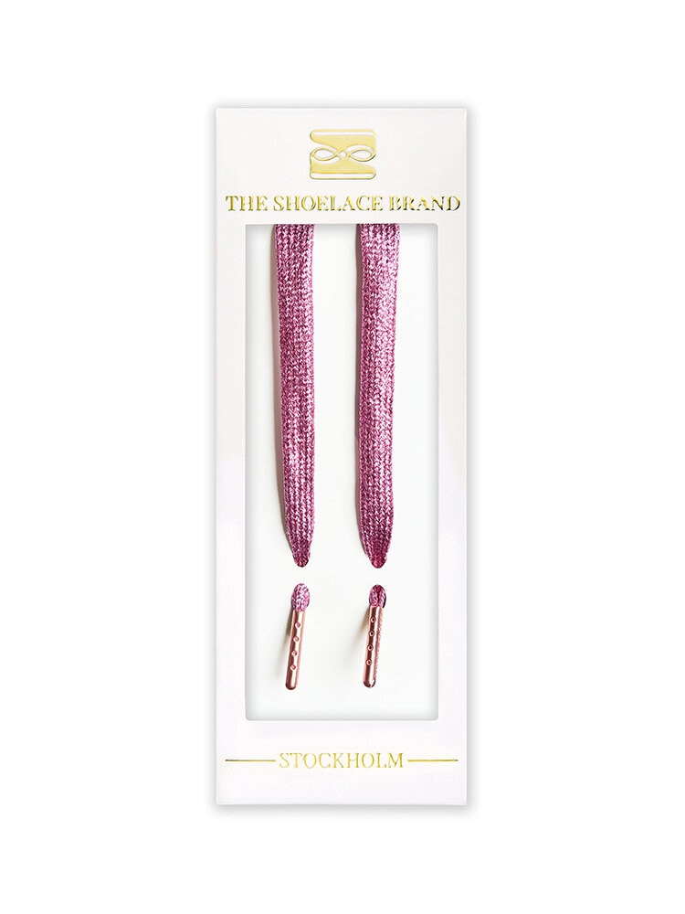 The Shoelace Brand - Glitter Pink 120cm - Rosa glittriga skoband