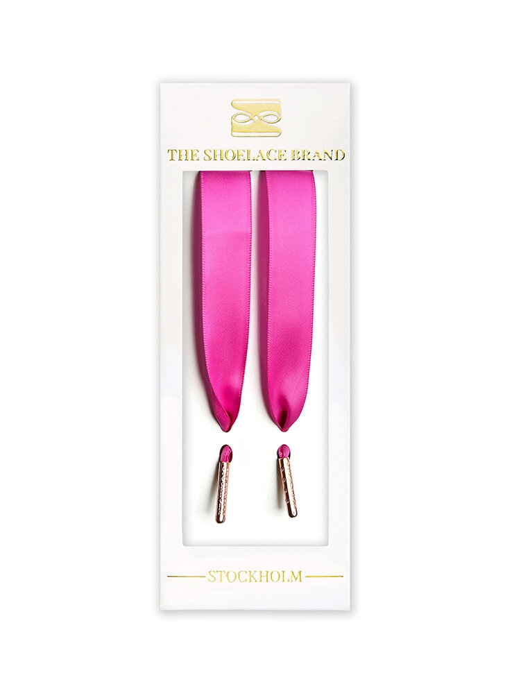 The Shoelace Brand - Pink Rose Silk 120cm - Rosa skoband i siden