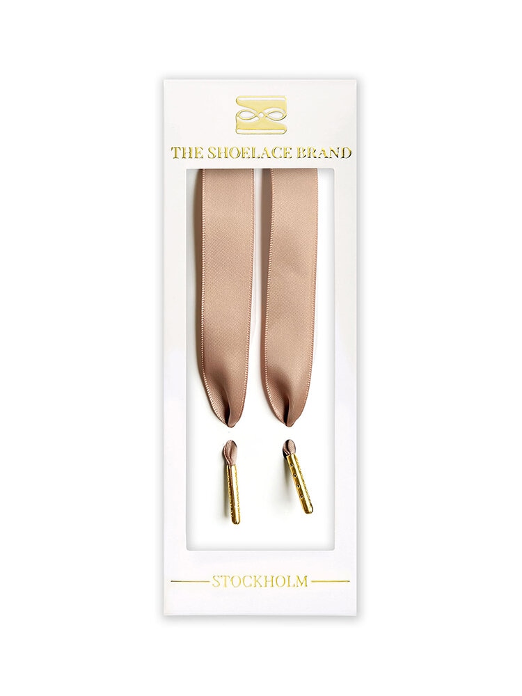 The Shoelace Brand - Natural Silk 120cm - Beige skoband i siden