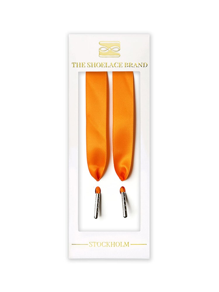 The Shoelace Brand - Orange Silk 120cm - Orange skoband i siden