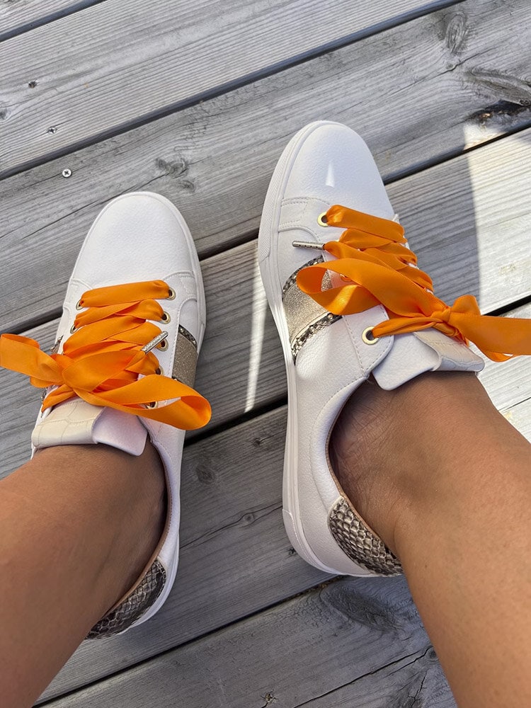 The Shoelace Brand - Orange Silk 120cm - Orange skoband i siden