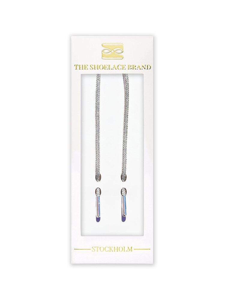 The Shoelace Brand - Luxury Silver 120cm - Silverglittriga skoband