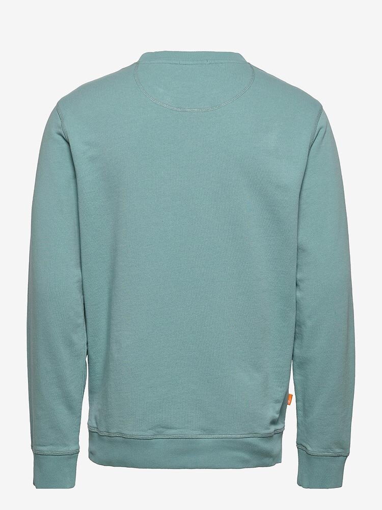 Timberland - Crew Sweats - Blå/grön collegetröja i ekologisk bomull