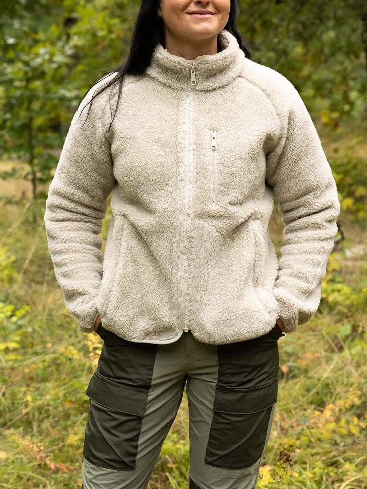 Tretorn - Sarek Camp Jacket Wms - Beige jacka i teddy