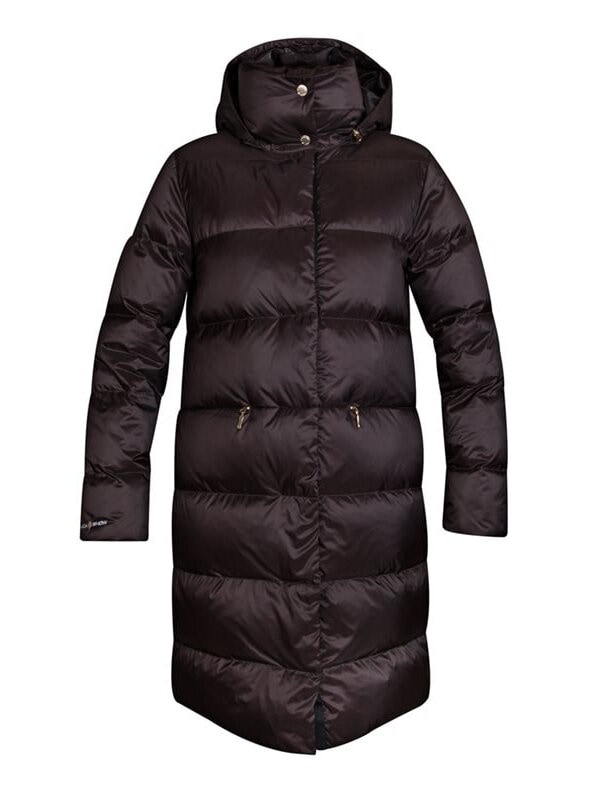 Canada Snow - Sheila Long - Mörkbrun lång lättviktsdunjacka