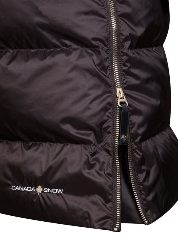 Canada Snow - Sheila Long - Mörkbrun lång lättviktsdunjacka