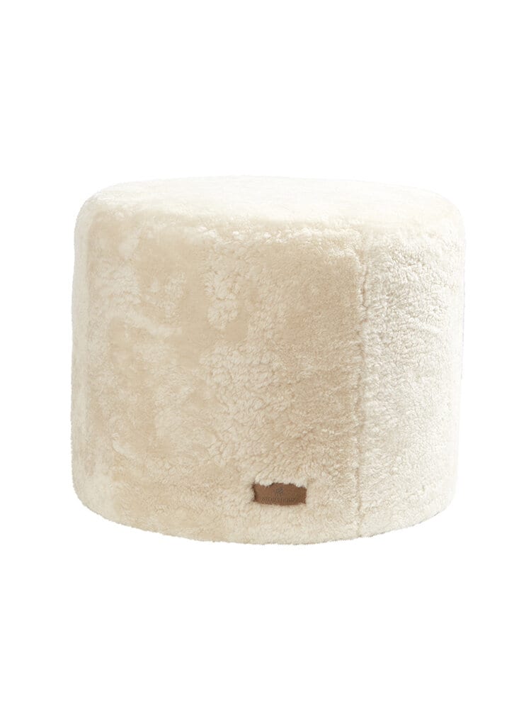 Shepherd - Frida - Off white rund sittpuff i fårskinn