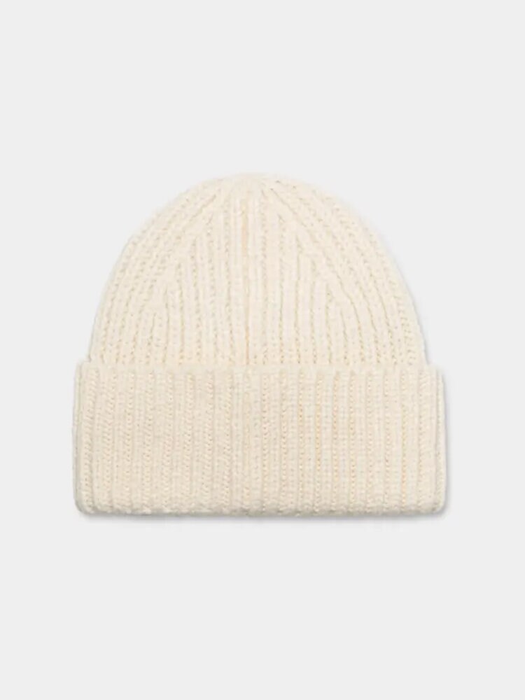 UGG - W Chunky Rib Beanie - Off white ribbstickad mössa