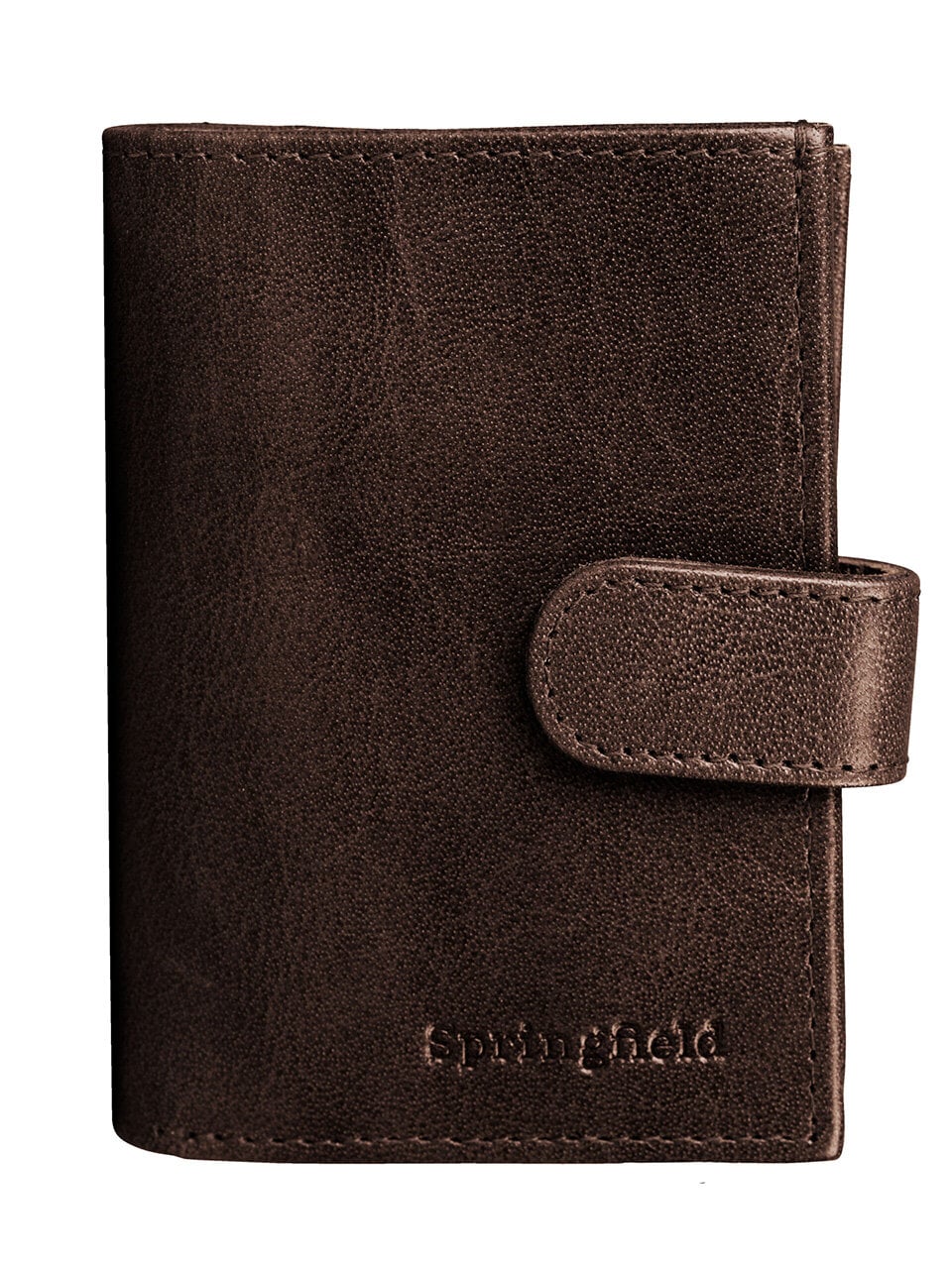 Springfield - Mörkbrun Pop-Up plånbok i skinn